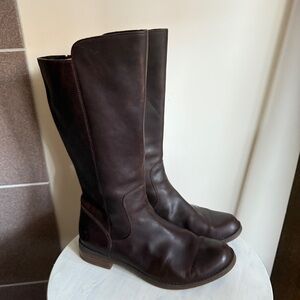 Timberland Chocolate Brown Leather Side Zip Boho Riding Boots Women Size 8